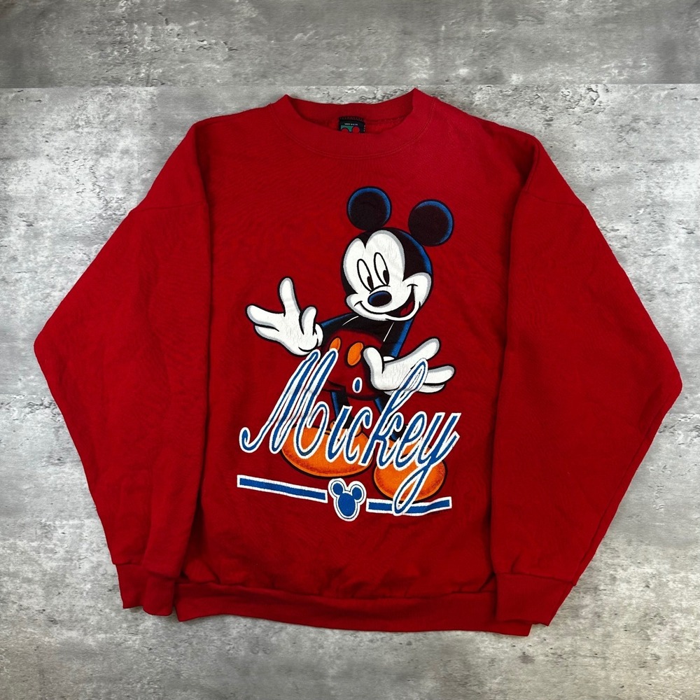 Vintage Mickey Unlimited Jerry Leigh Red Sweatshirt Mens Large Made in USA 90s